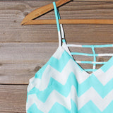 Sweetvine Chevron Romper in Turquoise: Alternate View #2