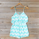 Sweetvine Chevron Romper in Turquoise: Alternate View #4
