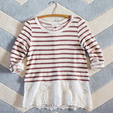 Swiftwater Lace Top in Burgundy: Alternate View #1