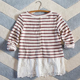 Swiftwater Lace Top in Burgundy: Alternate View #4