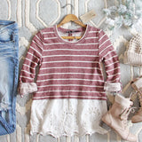 Swiftwater Lace Top in Wine: Alternate View #1