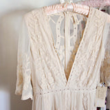 Tainted Rose Lace Maxi Dress in Sand: Alternate View #3