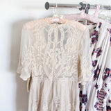 Tainted Rose Lace Maxi Dress in Sand: Alternate View #5