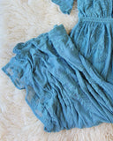 Tainted Rose Lace Maxi Dress in Smoky Teal: Alternate View #3