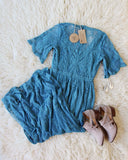 Tainted Rose Lace Maxi Dress in Smoky Teal: Alternate View #4