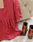 Tainted Rose Lace Top in Rose: Alternate View #3