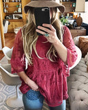 Tainted Rose Lace Top in Rose: Alternate View #1