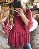 Tainted Rose Lace Top in Rose: Alternate View #5