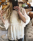 Tainted Rose Lace Top in White: Alternate View #1