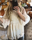Tainted Rose Lace Top in White: Alternate View #6