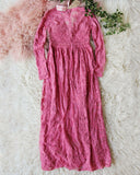 Tainted Rose Lace Maxi Dress in Long Sleeve: Alternate View #4