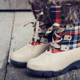 Tartan Flurries Snow Boots in Smoke: Alternate View #2