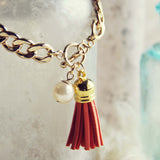 Tassel & Chain Bracelet in Rust: Alternate View #2