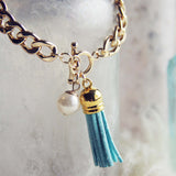Tassel & Chain Bracelet in Mint: Alternate View #2