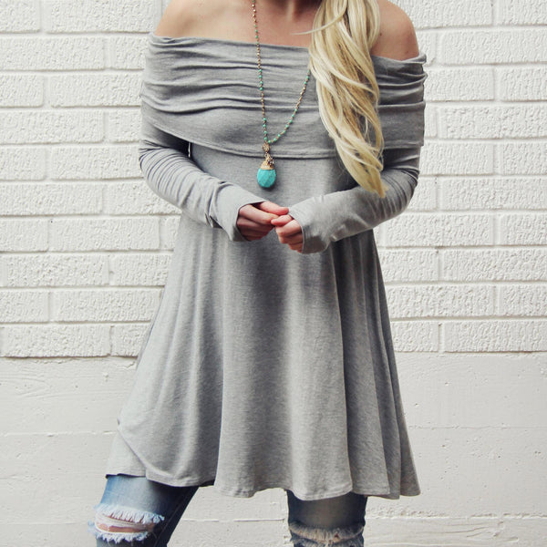 The Bailey Tunic Tee in Gray: Featured Product Image