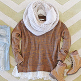 The Boyfriend Lace Sweater in Timber: Alternate View #2