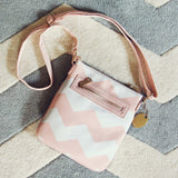 The Chevron Cross Body Tote in Pink: Alternate View #2