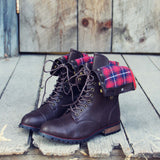 Sweater Weather Plaid Boots in Brown: Alternate View #1