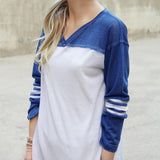 The Fenley Tee in Blue: Alternate View #1