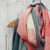 The Lodge Plaid Scarf in Peach: Alternate View #2