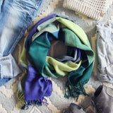 The Lodge Plaid Scarf in Sage: Alternate View #1