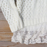 Marlow Lace Fisherman's Sweater in Cream: Alternate View #3