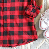 The Patches & Plaid Flannel in Red: Alternate View #3