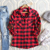 The Patches & Plaid Flannel in Red: Alternate View #1