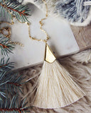 The Tassel Necklace in Cream: Alternate View #2