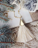 The Tassel Necklace in Cream: Alternate View #1