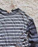 Tie & Stripe Cozy Tee in Gray: Alternate View #2