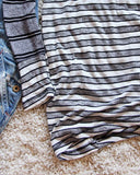 Tie & Stripe Cozy Tee in Gray: Alternate View #3