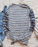 Tie & Stripe Cozy Tee in Gray: Alternate View #4