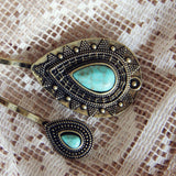 Turquoise & Stone Hair Pins: Alternate View #3