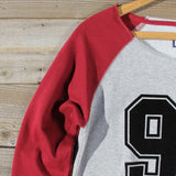 Varsity Sweatshirt in Burgundy: Alternate View #2