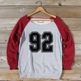 Varsity Sweatshirt in Burgundy: Alternate View #1