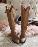 Vintage Taupe Stitch Boots: Alternate View #2