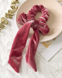 Velvet Scrunchie in Pink: Alternate View #2
