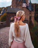 Velvet Scrunchie in Pink: Alternate View #1