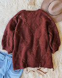 Velvet & Tie Sweater in Rusted Merlot: Alternate View #5