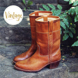 Vintage Braided Campus Boots: Alternate View #1