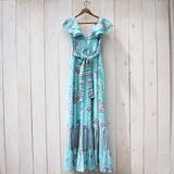 Vintage 70's Mint Butterfly Maxi Dress: Alternate View #4