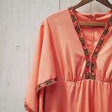 Vintage 70's Peach Maxi Dress: Alternate View #3