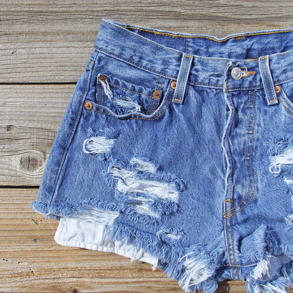 Vintage Distressed Shorts, Sweet Vintage 70's Jean Shorts from