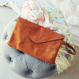 Vintage 70's Suede Clutch: Alternate View #1