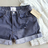 Vintage Black Cuffed Shorts: Alternate View #2