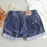Vintage Black Cuffed Shorts: Alternate View #3