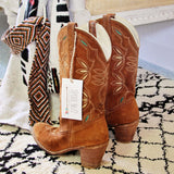 Vintage Suede Caramel Boots: Alternate View #3