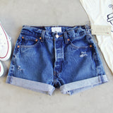 Vintage Cuffed Jean Shorts: Alternate View #1