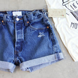 Vintage Cuffed Jean Shorts: Alternate View #2